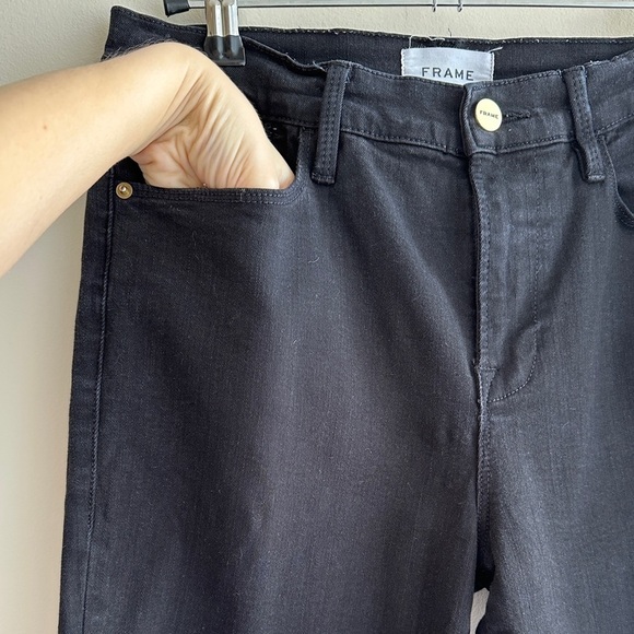 Frame Denim Le High Straight Black Jeans, Classic Black Jeans, Size 28 - Picture 8 of 16